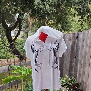 White Skeleton Graphic Hoodie